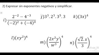 Clase 4 Cómo expresar sin exponentes negativos Nivel 3 Mica [upl. by Marston]