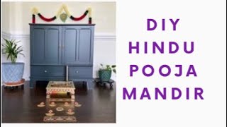 DIY Hindu Pooja Mandir in USA  Hindu temple  ikea LOMMARP BLUE cabinet  Lowes  Home Depot [upl. by Nylednarb886]