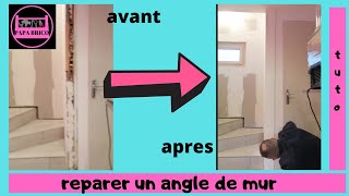 réparer construire un angle de mur en platre de rebouchage de A Z [upl. by Chivers800]