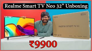 Realme Smart TV Neo 32 Inch Unboxing and Giveaway  Quick Review  Best TV under ₹10000 [upl. by Mundt]