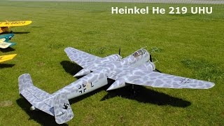 Heinkel He 219 UHU electric powered scale RC airplane 2016 [upl. by Aneleairam]