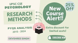 P1 Research Methods  UPSC CSE  Devshree Singh  psychologyoptional upscupticker upscaspirants [upl. by Giarla230]