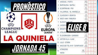 La Quiniela Jornada 45 Análisis Estadísticas Pronóstico  Jugada Sencilla 5 Dobles y Elige 8 [upl. by Brigitte]