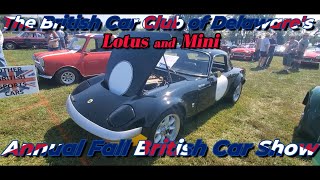 The British Car Club of Delaware Annual Fall British Car Show Lotus and Mini [upl. by Sarena295]