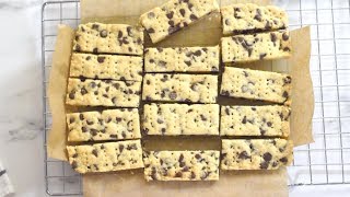 Easy Chocolate Chip Shortbread  ONLY 2 STEPS [upl. by Kolb]