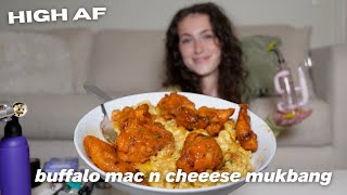 SPICY BUFFALO MAC N CHEESE MUKBANG [upl. by Hinze]