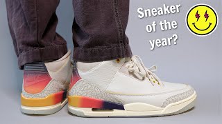 The BEST JORDAN Release of the year  JORDAN 3 J BALVIN MEDELLIN SUNSET Review amp On Feet [upl. by Kathye]