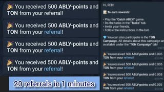 20 referrals in 1 minutes  Telegram bot refferals [upl. by Reiners]