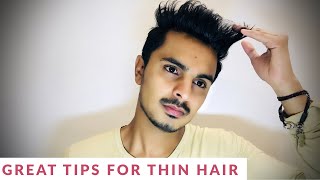 3 Great HAIR TIPS For Thin Hair  Mens Thin Hair Tips [upl. by Kancler]