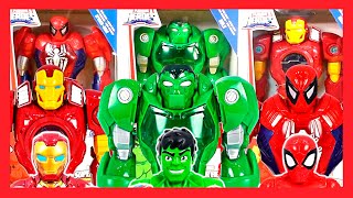 MARVEL SUPERHÉROES Playskool Heroes ARMADURAS MECH IRON MAN HULK y SPIDERMAN [upl. by Nylkcaj234]