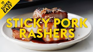 Sticky pork rashers recipe  delicious Australia [upl. by Omarr]