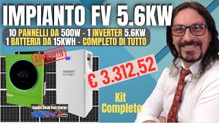 👉PROMOZIONE KIT☀️fotovoltaico 56KW e 15KWH di Accumulo faidate diy [upl. by Marney]