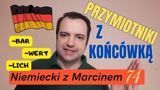 PRZYMIOTNIKI z końcówką bar lich wert  budowa i znaczenie I Niemiecki online z Marcinemodc74 [upl. by Kresic]