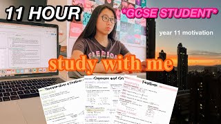 11 HOUR STUDY WITH ME GCSE STUDENT  Mock Exam Motivation Exam Preparation [upl. by Drisko159]