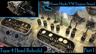 Type 4 Head Rebuild Part 1 Plus how to make a VW Aircooled Engine stand [upl. by Genny]