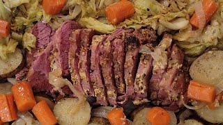 Corned Beef  In The Oven w Potatoes Carrots and Cabbage [upl. by Acissej]