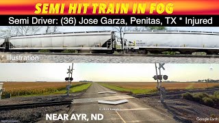 Semi Crashes Into Train In Cass County North Dakota [upl. by Derrik]