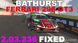 iRacing Ferrari 296 GT3 Bathurst FIXED  Track Guide  Hotlap [upl. by Godred514]