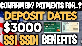 CONFIRMED 3000 SOCIAL SECURITY PAYMENTS FOR SSI SSDI SOCIAL SECURITY BENEFITS  DEPOSIT DATE [upl. by Kosey]