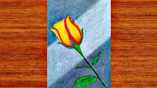 Drawing a REALISTIC Rose with Oil Pastels [upl. by Callida]