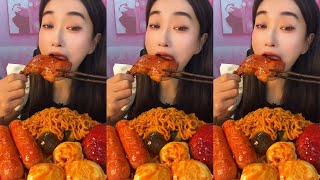 ASMR MUKBANG Chicken thigh Boiled egg hot dog with Korea noodles by Surmian먹방 [upl. by Besnard20]