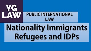 Nationality Immigrants Refugees and IDPs  International Law  UGC  NET [upl. by Oznola112]