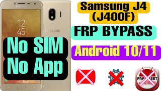 Samsung J4 J400f Frp Bypass Android 10  No App  No YouTube 100 Easy solution [upl. by Norok]