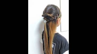 ダイソーのヘアアクセ使ったハーフアップ簡単ヘアアレンジ hairstyle 簡単ヘアアレンジ動画 hair ヘアアレンジ ヘアアレンジ動画 [upl. by Murage445]