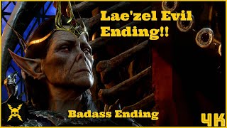 Baldurs Gate 3 Patch 7 Laezel NEW Evil Ending Badass Ending  New Lich Queen [upl. by Aisatal]