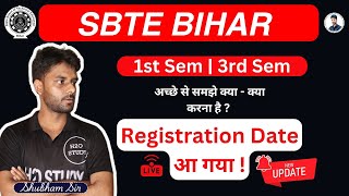 sbte bihar 1st semester registration20242027 new noticebihar polytechnic 1st sem registration [upl. by Idissak]