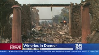 Some Wineries Damaged By Atlas Fire In Napa Valley [upl. by Campos]