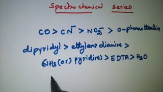 spectrochemical series decreasing order [upl. by Thgiwed]