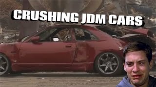 JDM Cars Getting Crushed R33  R34  S13 [upl. by Trojan]