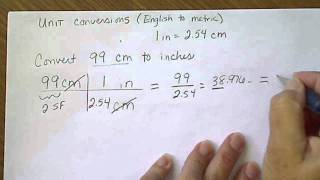 Unit conversions using unit cancellation Englishmetric [upl. by Roti72]