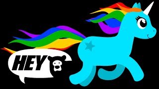 Hey Bear Sensory  Unicorns and Rainbows  Colourful Video with Fun Music [upl. by Canning669]