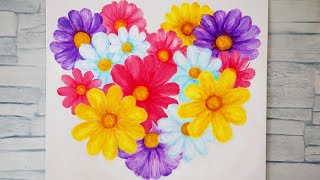 Easy Flowers Acrylic Painting  Simple Flowers Painting for Beginners  Ree Art [upl. by Solomon]