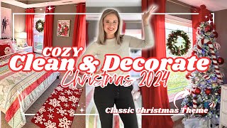 🎄✨ CLEAN AND DECORATE WITH ME for CHRISTMAS 2024 ✨🎄 Cozy Christmas Bedroom Decor Classic Christmas [upl. by Cirtap]