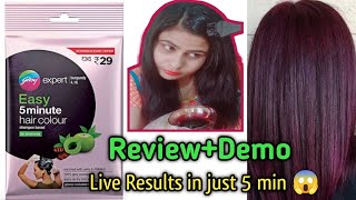 Godrej Expert Shampoo Hair colour ReviewDemo  Get burgundy Hair Color At Home [upl. by Einberger]