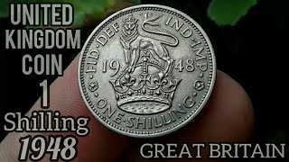 United kingdom coin one shilling 1948 copper nikel coin king georgivs vi old great britain 1shilling [upl. by Joacimah]