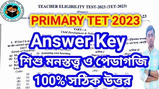 😳primary Tet 2023 CDP Answer key l wb tet 2023 Answer key  BISWA JOY [upl. by Akinna331]