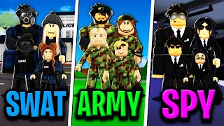 SWAT FAMILY vs ARMY FAMILY vs SPY FAMILY in Roblox BROOKHAVEN RP [upl. by Allicserp642]