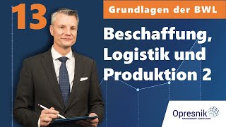 Vorlesung Grundlagen der BWL für alle Teil 13  Beschaffung Logistik amp Produktion 2 [upl. by Anahc]