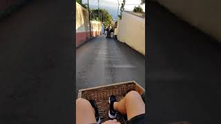 Toboggan ride in Funchal  Madeira Portugal [upl. by Yrhcaz]