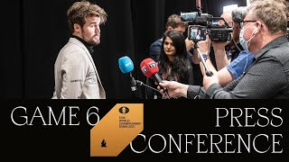 Press Conference after Game 6  FIDE World Championship Match 2021 [upl. by Hahnert250]