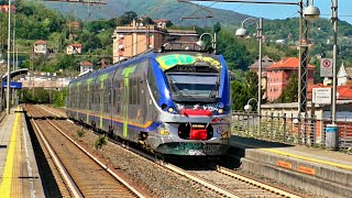 Caldissimo pomeriggio con qualche treno in transito sul lunghissimo rettilineo di Genova San Biagio [upl. by Severen962]