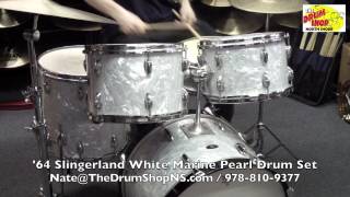 64 Slingerland White Marine Pearl Drum Set  20121314  The Drum Shop North Shore [upl. by Neema]