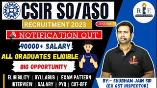 SO amp ASO Recruitment in CSIR 2023 Application Eligibility and Exam Detail Big Opportunity 🔥 [upl. by Bina104]