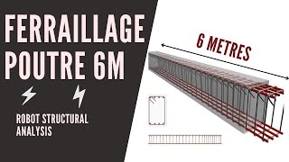 Ferraillage poutre de portée 6 mètres avec Robot RSA [upl. by Bentlee]