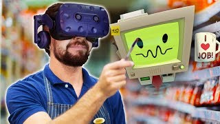 DONT POINT YOUR BANANA AT ME  Job Simulator HTC Vive Virtual Reality [upl. by Jeb129]