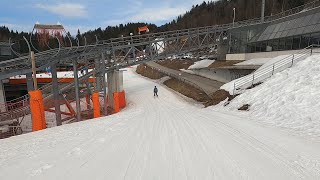 Les Carroz  GoPro POV skiing Blue Plein Soleil amp Red Timalets Grand Massif resort in March 2022 [upl. by Meunier]